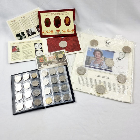 Collection of Vintage Collectible Decimal Coins £5, £2, £1, 50p and 10p.