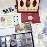 Collection of Vintage Collectible Decimal Coins £5, £2, £1, 50p and 10p.