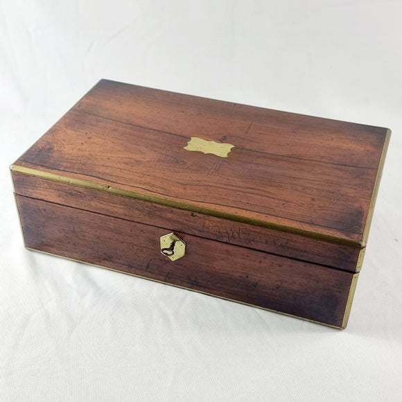19th Century Antique Mahogany and Brass Writing Slope.