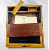 Antique 19th Century Mahogany and Satinwood Campaign Style Writing Slope