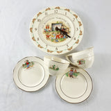 Five Pieces of Children's Pottery, Bunnykins, and Sylvan Items.
