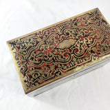 Antique 19th Century Tortoise Shell and Brass Inlaid Boulle Work Tea Caddy.