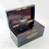 Antique 19th Century Tortoise Shell and Brass Inlaid Boulle Work Tea Caddy.