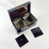 Antique 19th Century Tortoise Shell and Brass Inlaid Boulle Work Tea Caddy.