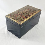Antique 19th Century Tortoise Shell and Brass Inlaid Boulle Work Tea Caddy.