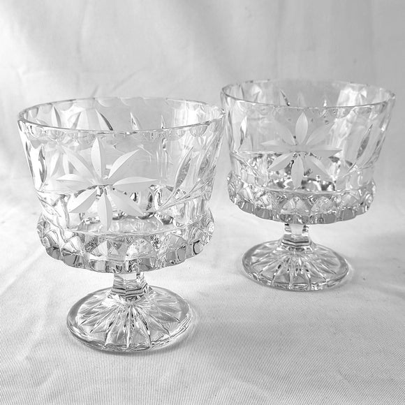 Pair of Vintage Crystal Glass Ice Buckets.