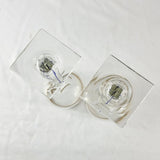 Pair of Gold Rim, Square Based Italian Design Wine Glasses