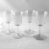Set of Four Vintage Etched Sherry Glasses.