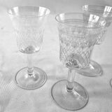 Set of Four Vintage Etched Sherry Glasses.