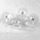 Set of Four Vintage Etched Sherry Glasses.