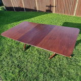 Antique 19th Century Twin Pedestal Solid Mahogany Dining Table.