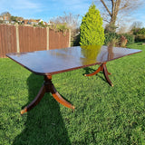 Antique 19th Century Twin Pedestal Solid Mahogany Dining Table.