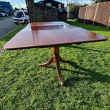 Antique 19th Century Twin Pedestal Solid Mahogany Dining Table.