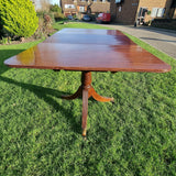 Antique 19th Century Twin Pedestal Solid Mahogany Dining Table.