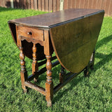 Antique Oak Drop leaf Table with 18th Century Legs.