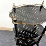 Antique Napoleon III Etagere,Ebony, paper mache inlaid Three Tier Stand.