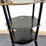 Antique Napoleon III Etagere,Ebony, paper mache inlaid Three Tier Stand.