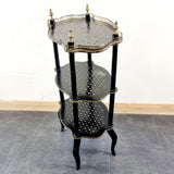 Antique Napoleon III Etagere,Ebony, paper mache inlaid Three Tier Stand.