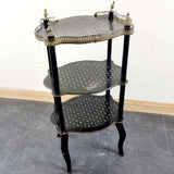 Antique Napoleon III Etagere,Ebony, paper mache inlaid Three Tier Stand.