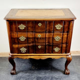 Antique 19th Century Walnut Dutch Serpentine Chest of Three Drawers.