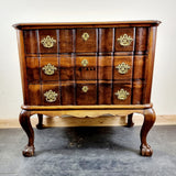 Antique 19th Century Walnut Dutch Serpentine Chest of Three Drawers.