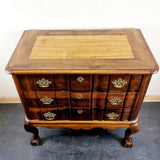 Antique 19th Century Walnut Dutch Serpentine Chest of Three Drawers.