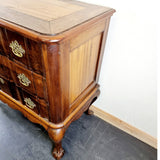 Antique 19th Century Walnut Dutch Serpentine Chest of Three Drawers.
