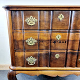 Antique 19th Century Walnut Dutch Serpentine Chest of Three Drawers.