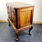 Antique 19th Century Walnut Dutch Serpentine Chest of Three Drawers.