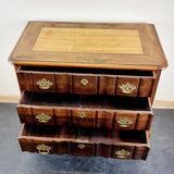 Antique 19th Century Walnut Dutch Serpentine Chest of Three Drawers.