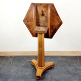 Antique Circa 1900s Burr Elm Hexagonal Tilt top Occasionally Table