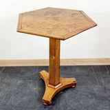 Antique Circa 1900s Burr Elm Hexagonal Tilt top Occasionally Table