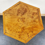 Antique Circa 1900s Burr Elm Hexagonal Tilt top Occasionally Table