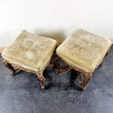 Antique Pair of French 19th Century Giltwood Stools.