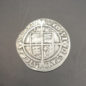 Antique Silver 1570 Queen Elizabeth I Sixpence