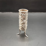 Circa 1900 Wang Hing Silver Peony Vase.