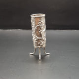 Circa 1900 Wang Hing Silver Peony Vase.