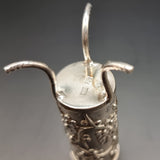 Circa 1900 Wang Hing Silver Peony Vase.