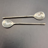 Circa 1900 Antique Pair of Silver Indian Salt Dishes
