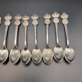 Collection of 10 Vintage Rolex Bucherer Spoons, St Moritz, Lugano, and Lucerne