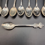 Collection of 10 Vintage Rolex Bucherer Spoons, St Moritz, Lugano, and Lucerne