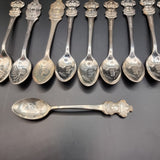 Collection of 10 Vintage Rolex Bucherer Spoons, St Moritz, Lugano, and Lucerne
