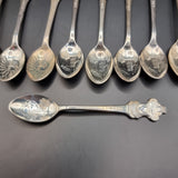 Collection of 10 Vintage Rolex Bucherer Spoons, St Moritz, Lugano, and Lucerne