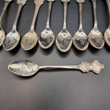 Collection of 10 Vintage Rolex Bucherer Spoons, St Moritz, Lugano, and Lucerne
