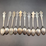 Collection of 10 Vintage Rolex Bucherer Spoons, St Moritz, Lugano, and Lucerne