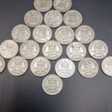 Collection of Silver Sixpence and a single Turkish/ Ottoman Coin 1923, 25, 27, 1942, 43, 44, 45, and 46.