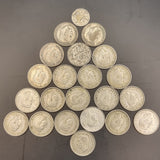 Collection of Silver Sixpence and a single Turkish/ Ottoman Coin 1923, 25, 27, 1942, 43, 44, 45, and 46.