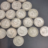 Collection of Silver Sixpence and a single Turkish/ Ottoman Coin 1923, 25, 27, 1942, 43, 44, 45, and 46.