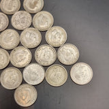 Collection of Silver Sixpence and a single Turkish/ Ottoman Coin 1923, 25, 27, 1942, 43, 44, 45, and 46.