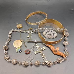 Collection of Antique and Vintage Jewellery, Silver, Gold Plated, Micro Mosaic.